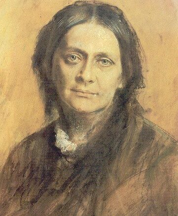 Ein Porträöt der Komponistin Clara Schumann.