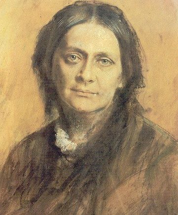 Ein Porträöt der Komponistin Clara Schumann.