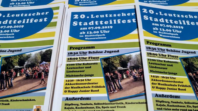 Flyer zum 20. Leutzscher Stadtteilfest.
