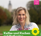 Katharina Krefft auf einem Plakat im Johannapark.