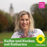 Katharina Krefft auf einem Plakat im Johannapark.