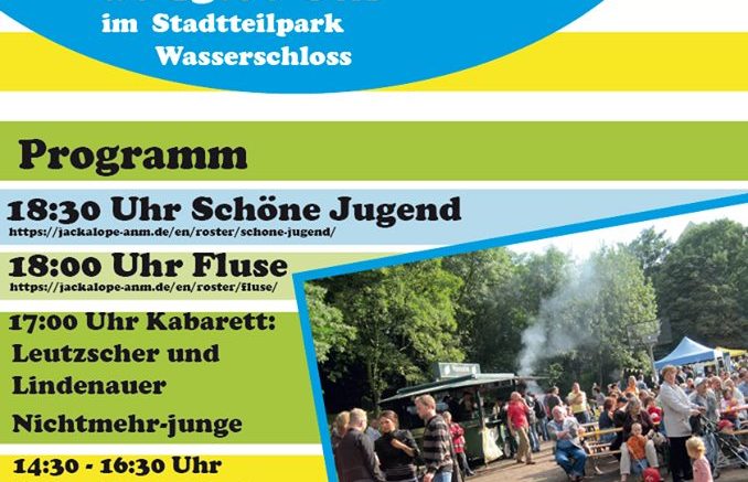 Das Plakat zeigt das Programm zum 20. Leutzscher Stadtteilfest. / Plakat: BV Leutzsch